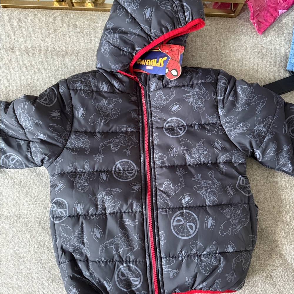 Marvel Black and Red Kids Puffer Jacket